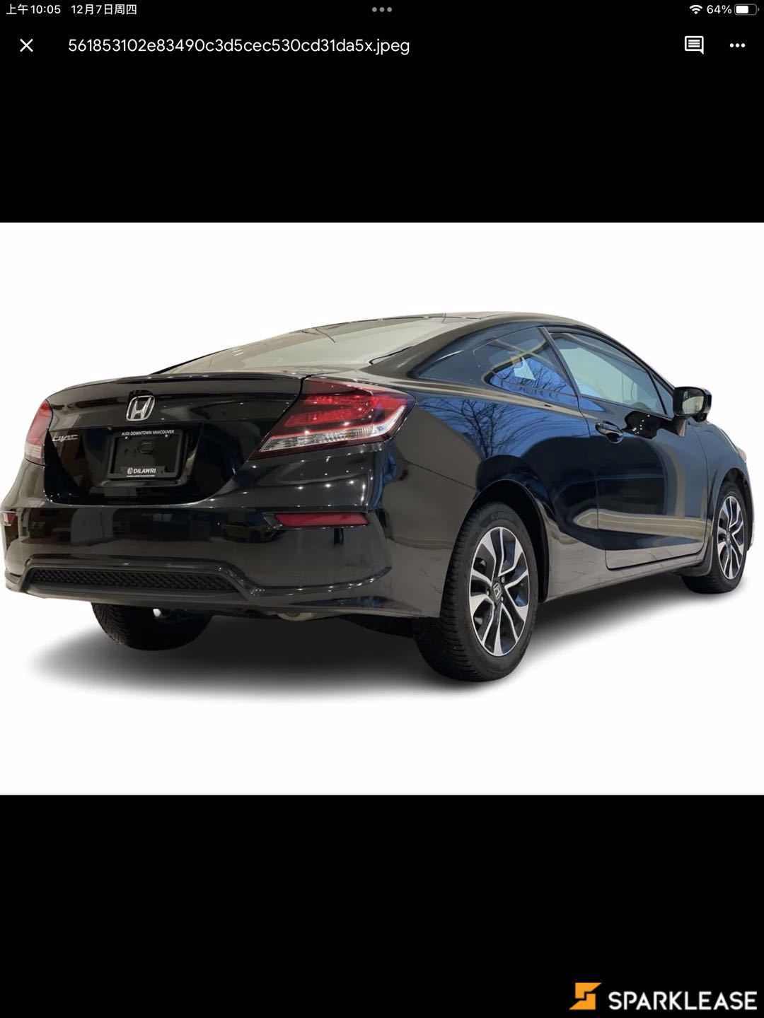 2015 Honda Civic Coupe 2dr CVT EX, 温哥华, 五大行Finance估价