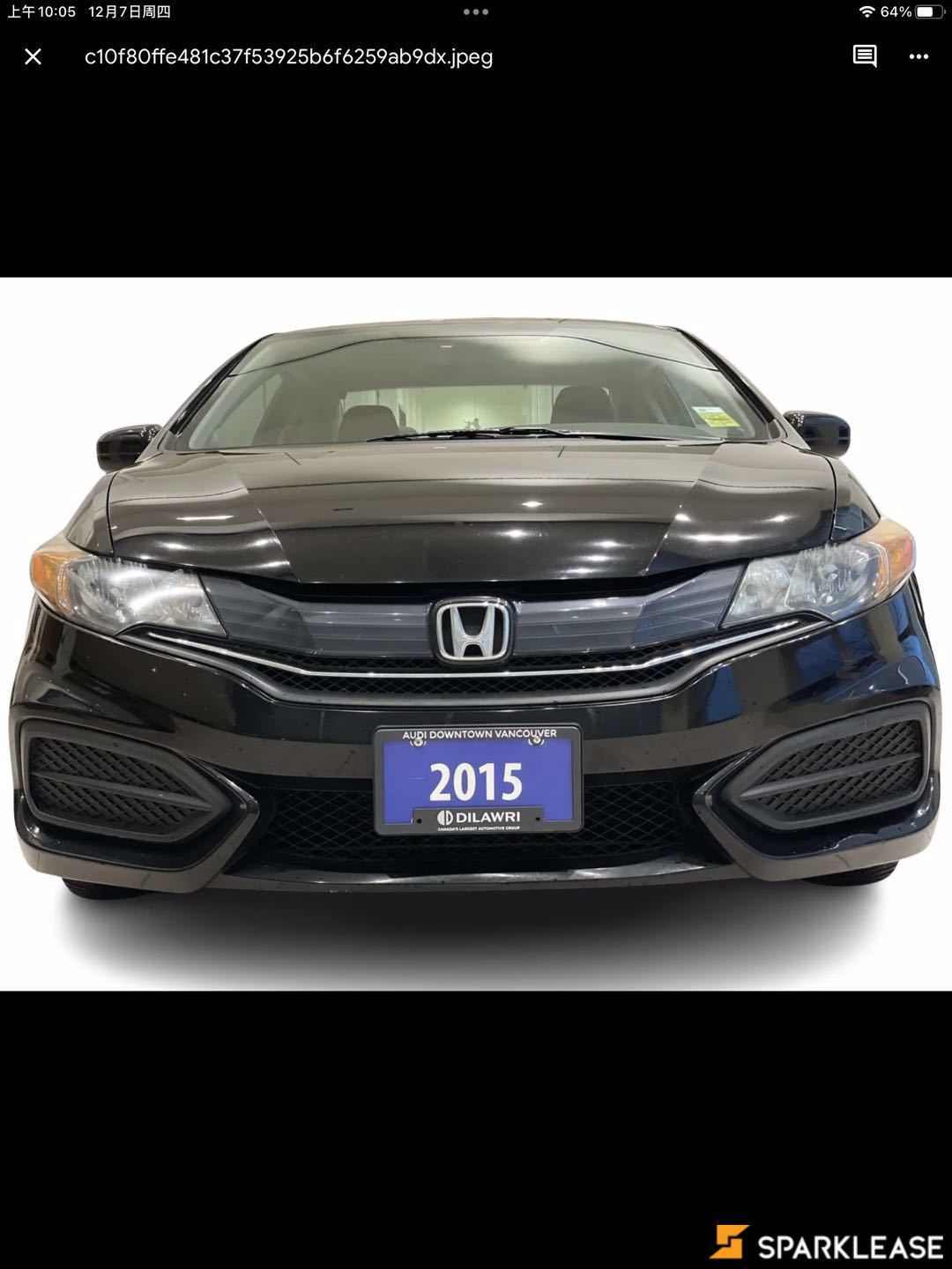 2015 Honda Civic Coupe 2dr CVT EX, 温哥华, 五大行Finance估价