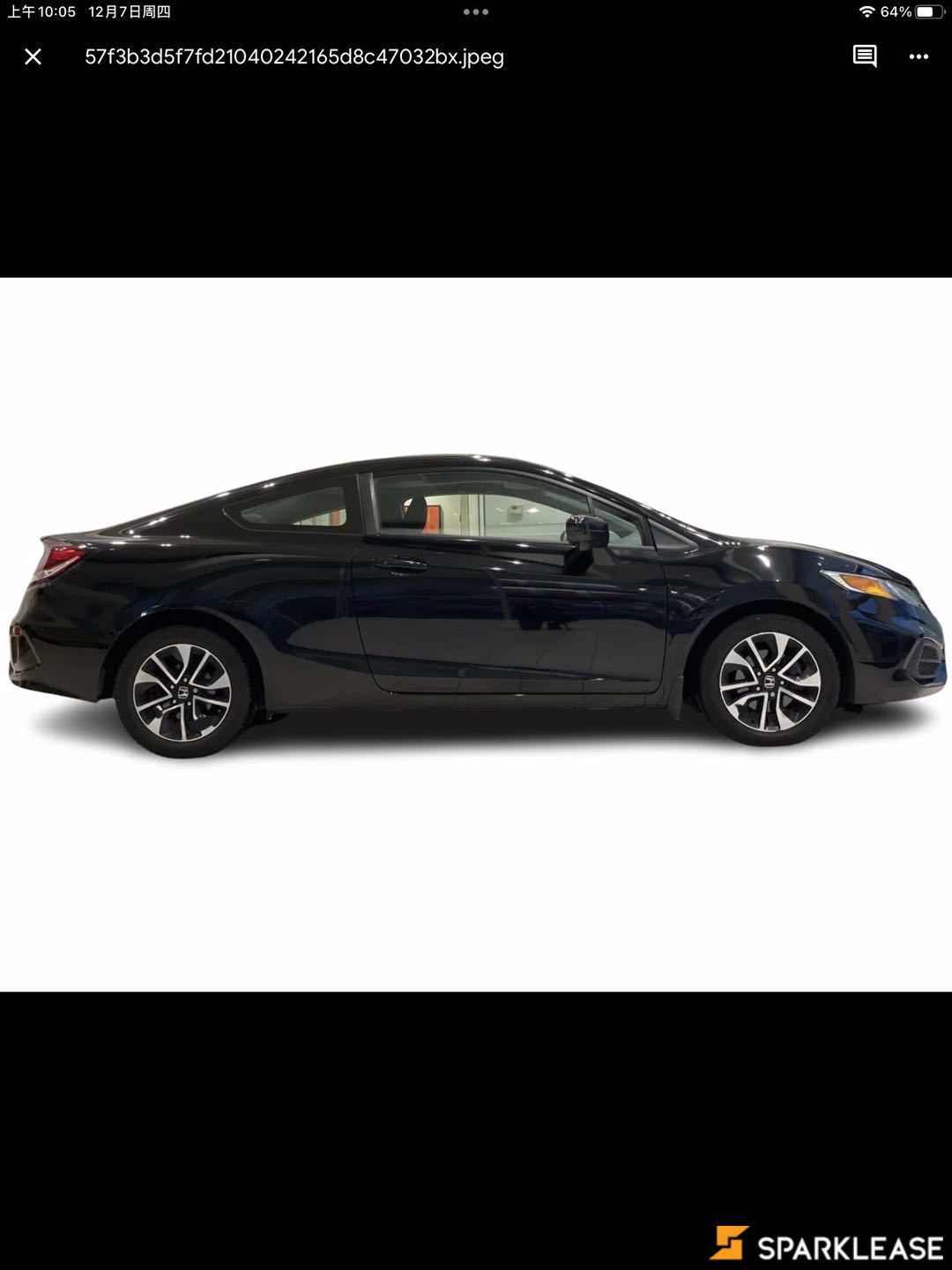 2015 Honda Civic Coupe 2dr CVT EX, 温哥华, 五大行Finance估价