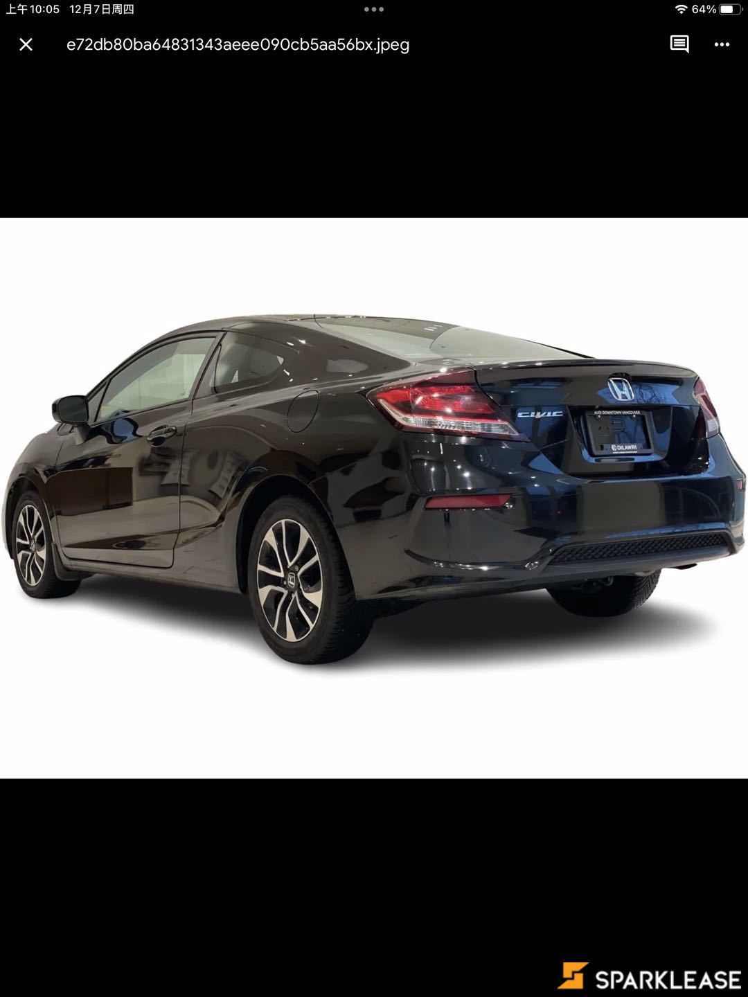 2015 Honda Civic Coupe 2dr CVT EX, 温哥华, 五大行Finance估价