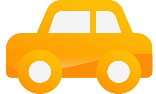 Orange car icon.